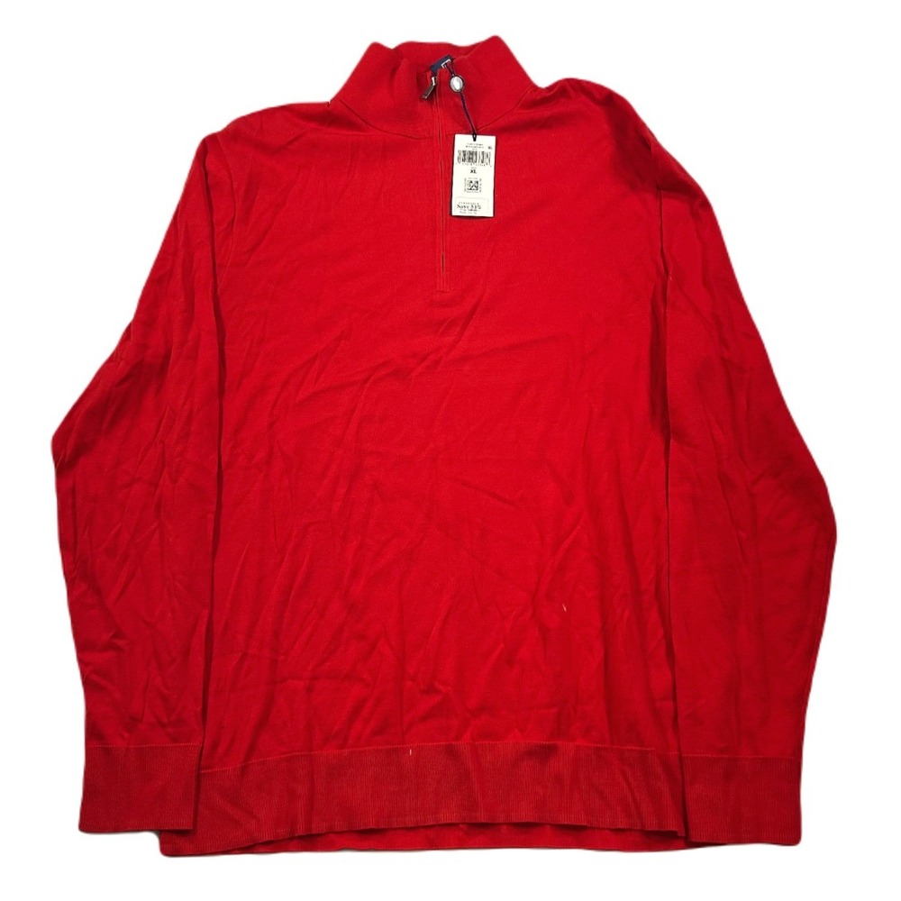 Polo Ralph Lauren Luxury Jersey Sweater Mens XL‎ Red 1/4 Zip Pullover $228 NEW